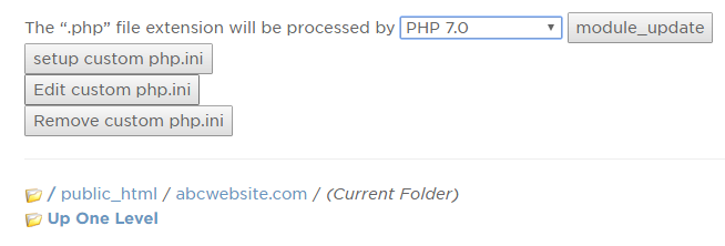 変更したい PHP のバージョンを選択